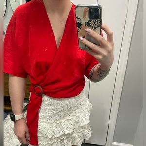 Boutique Red Blouse- new with tags